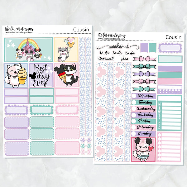 Flora's Magical Day Weekly Planner Sticker Kit for the Hobonichi Cousin