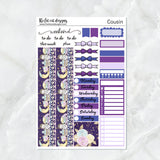 Goodnight Kitty Cat Planner Stickers for the Hobonichi Cousin