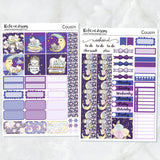 Goodnight Kitty Cat Planner Stickers for the Hobonichi Cousin