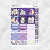 Goodnight Kitty Cat Planner Stickers for the Hobonichi Cousin