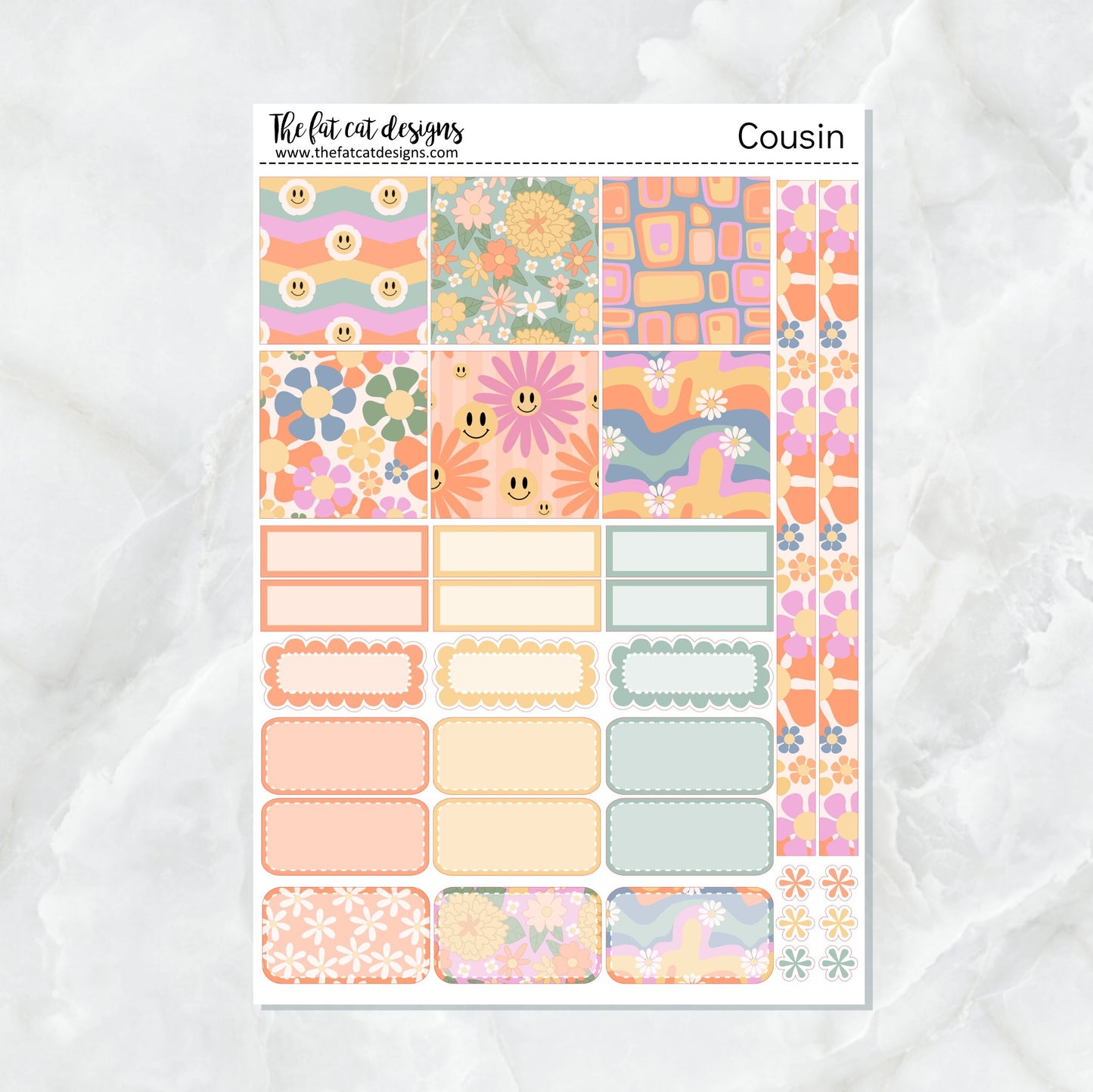 Groovy Days Weekly Planner Sticker Kit for the Hobonichi Cousin