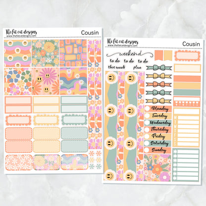 Groovy Days Weekly Planner Sticker Kit for the Hobonichi Cousin