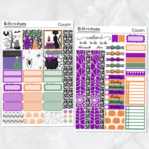 Halloween Curses Spells and Potions Planner Stickers Hobonichi Cousin