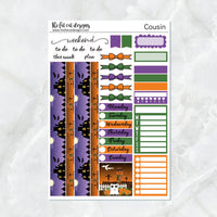 Halloween Night with Flora Lily and Bud Planner Stickers Hobonichi Cousin