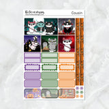 Halloween Night with Flora Lily and Bud Planner Stickers Hobonichi Cousin