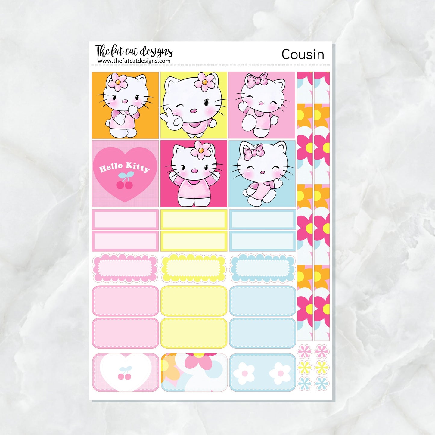 Hello Kitty Weekly Planner Sticker Kit for the Hobonichi Cousin