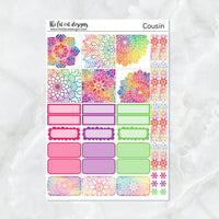 Mandala Rainbows Planner Stickers Hobonichi Cousin