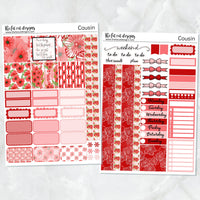 Red Poppies Planner Stickers Hobonichi Cousin