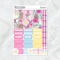 Spring Bunnies Planner Stickers for the Hobonichi Cousin