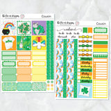 St Patrick's Day Rainbows Planner Stickers for the Hobonichi Cousin