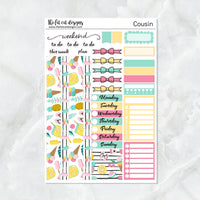 Summer Fun with Flora, Lily and Bud Planner Stickers Hobonichi Cousin