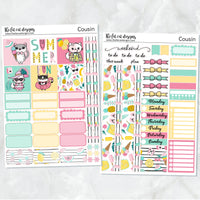 Summer Fun with Flora, Lily and Bud Planner Stickers Hobonichi Cousin