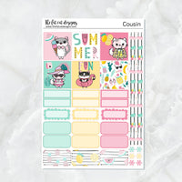 Summer Fun with Flora, Lily and Bud Planner Stickers Hobonichi Cousin