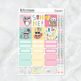 Summer Fun with Flora, Lily and Bud Planner Stickers Hobonichi Cousin