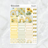 Sunflower Rainbows Planner Stickers Hobonichi Cousin