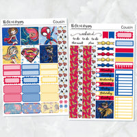 Super Women Heros Planner Stickers for the Hobonichi Cousin