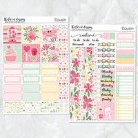 Sweet Valentines Weekly Planner Sticker Kit for the Hobonichi Cousin