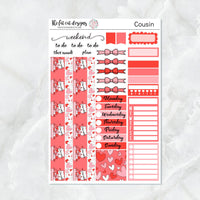 Valentine Kitties Planner Stickers for the Hobonichi Cousin