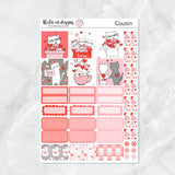 Valentine Kitties Planner Stickers for the Hobonichi Cousin