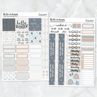 Winter Days Weekly Planner Sticker Kit for the Hobonichi Cousin