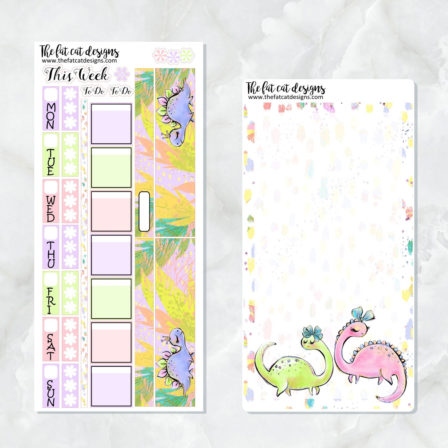 Cute Dinosaurs Planner Stickers for the Hobonichi Weeks