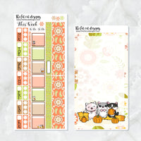 Fall Fun with Flora, Lily and Bud Planner Stickers Hobonichi Weeks