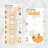 WonderFall Fall Pumpkins Planner Stickers Hobonichi Weeks