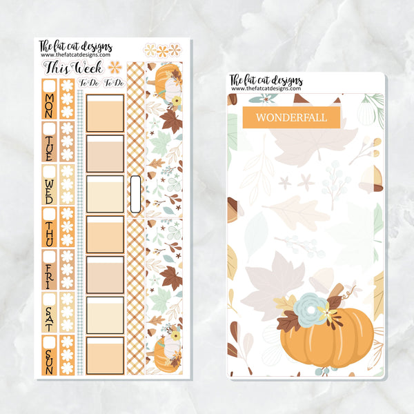 WonderFall Fall Pumpkins Planner Stickers Hobonichi Weeks