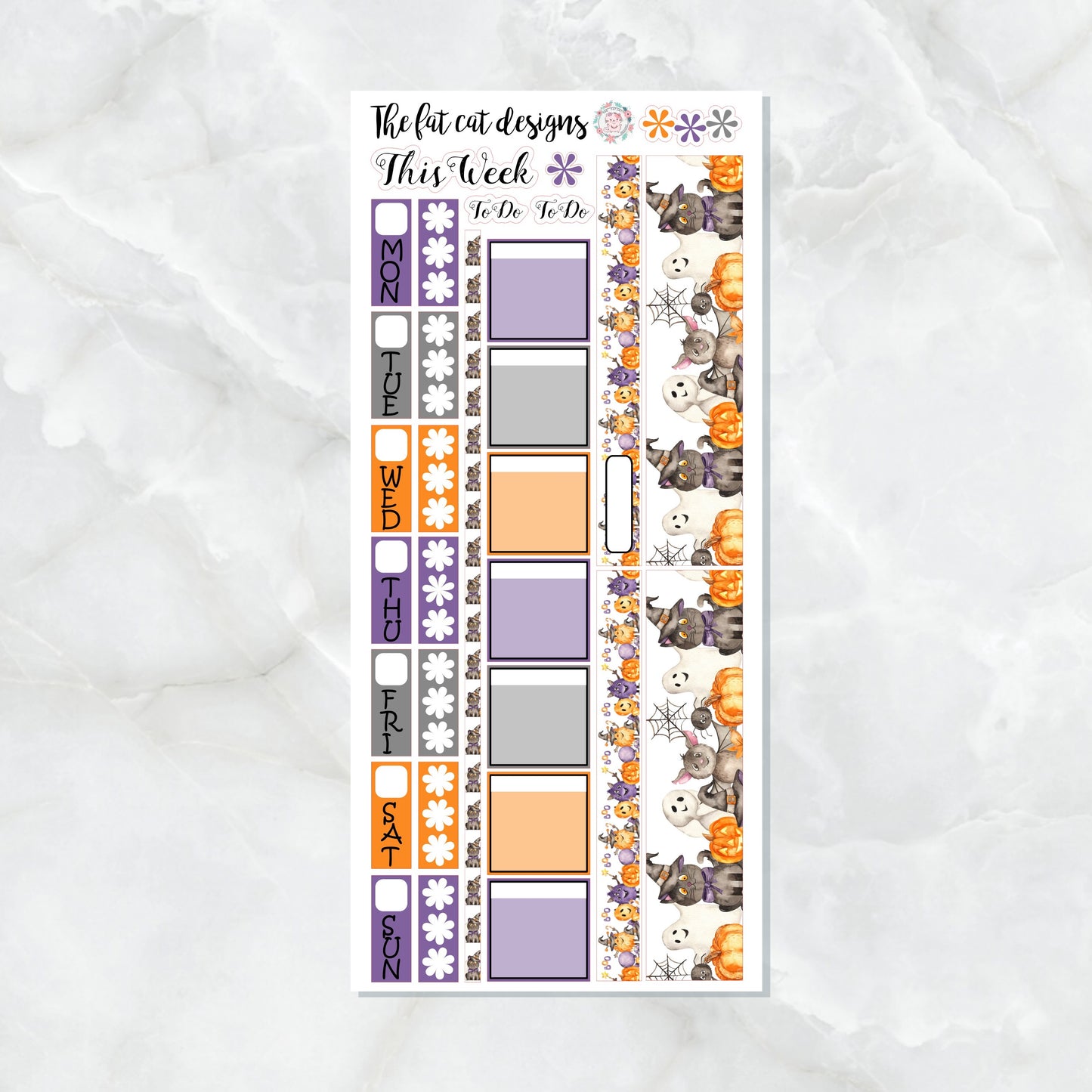 Cute Halloween Monsters Planner Stickers for the Hobonichi Weeks