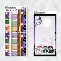 Halloween Night with Flora Lily and Bud Planner Stickers Hobonichi Weeks