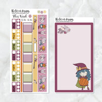 Cute Halloween Witches Planner Stickers Hobonichi Weeks