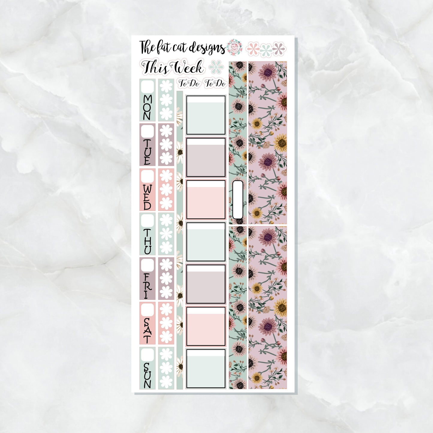 Hello Fall Flower Planner Stickers for the Hobonichi Weeks