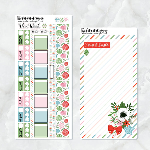 Merry and Bright Christmas Planner Stickers Hobonichi Weeks