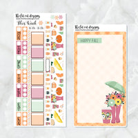 Pumpkin Spice Fall Planner Stickers Hobonichi Weeks