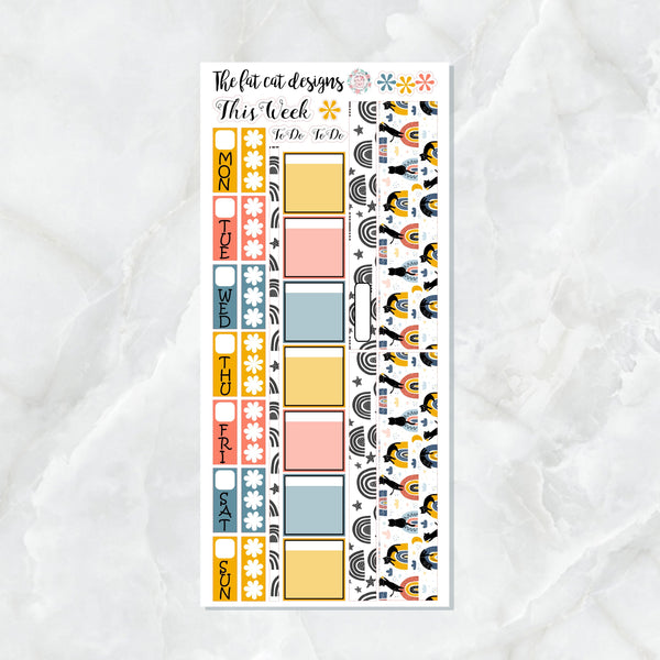 Rainbow Cat Planner Stickers for the Hobonichi Weeks