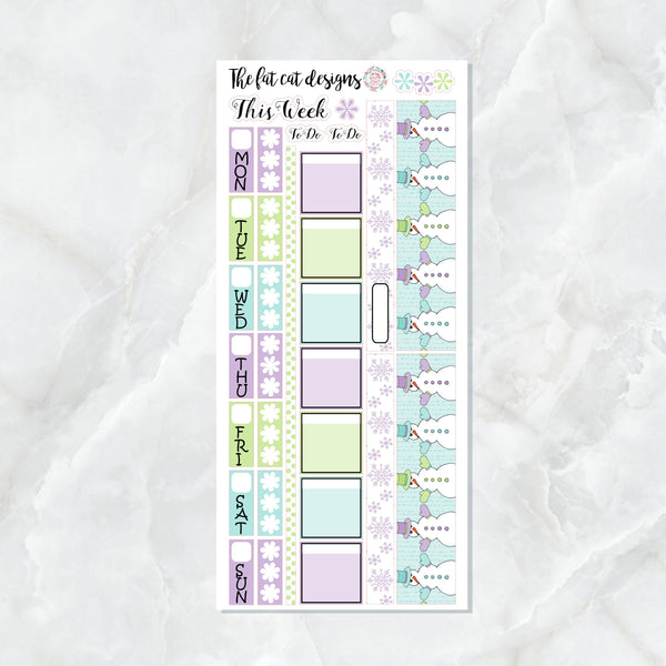 Snowman Fun Winter Planner Stickers for the Hobonichi Weeks