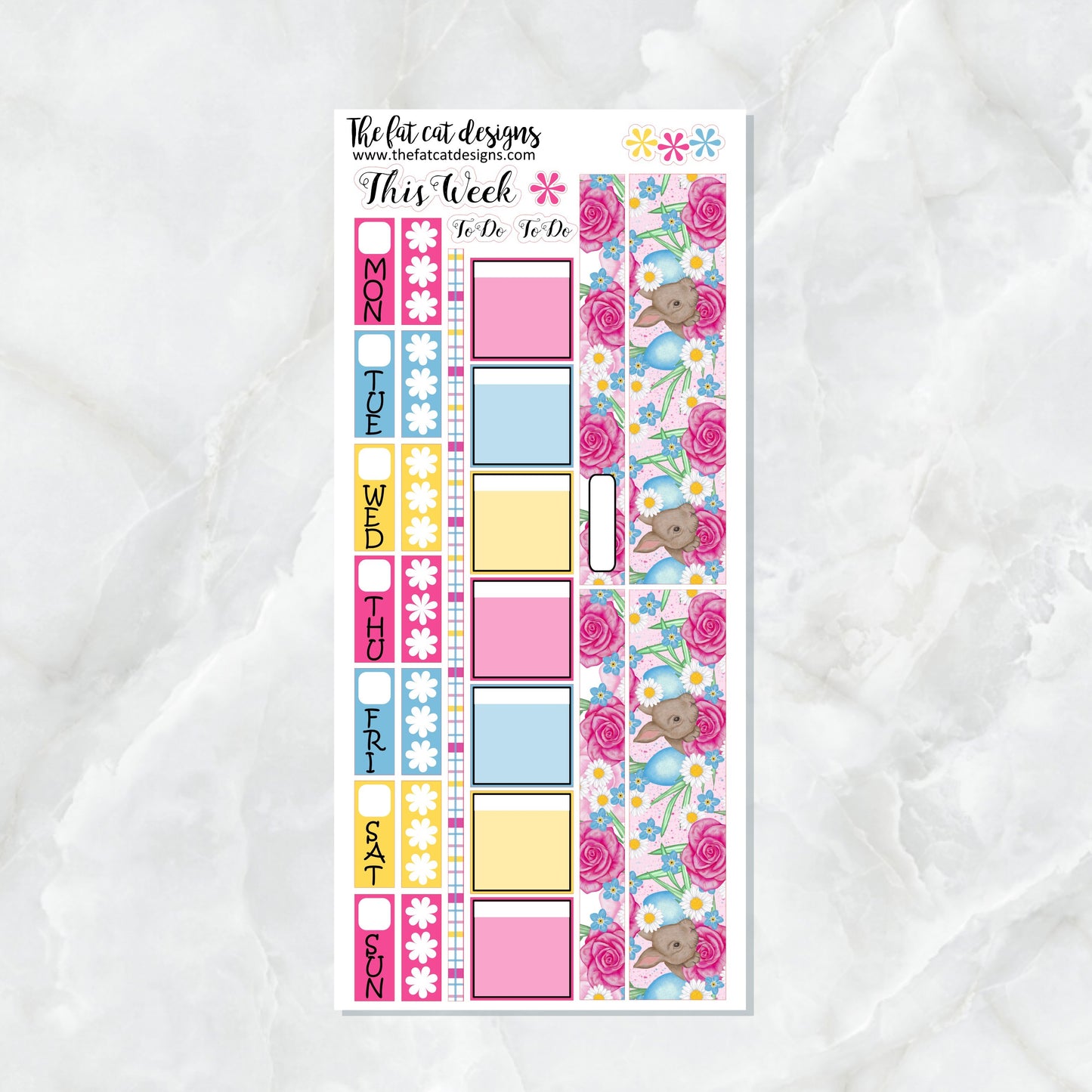 Spring Bunnies Planner Stickers for the Hobonichi Weeks