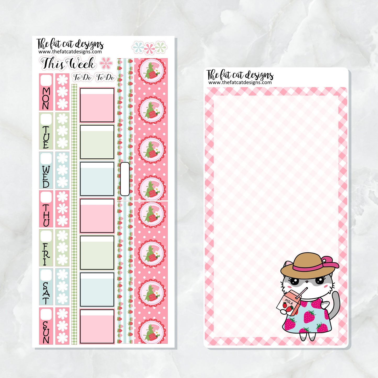 Strawberry Patch Planner Stickers for the Hobonichi Weeks