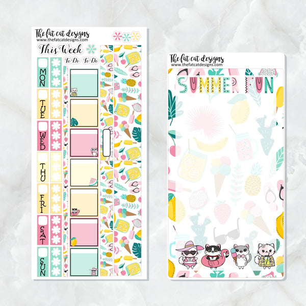 Summer Fun with Flora, Lily and Bud Planner Stickers Hobonichi Weeks