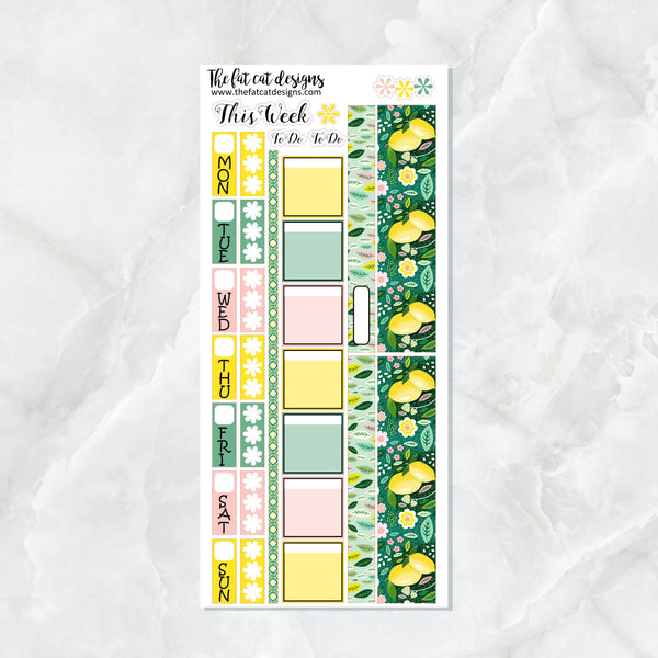 Summer Lemons Planner Stickers for the Hobonichi Weeks