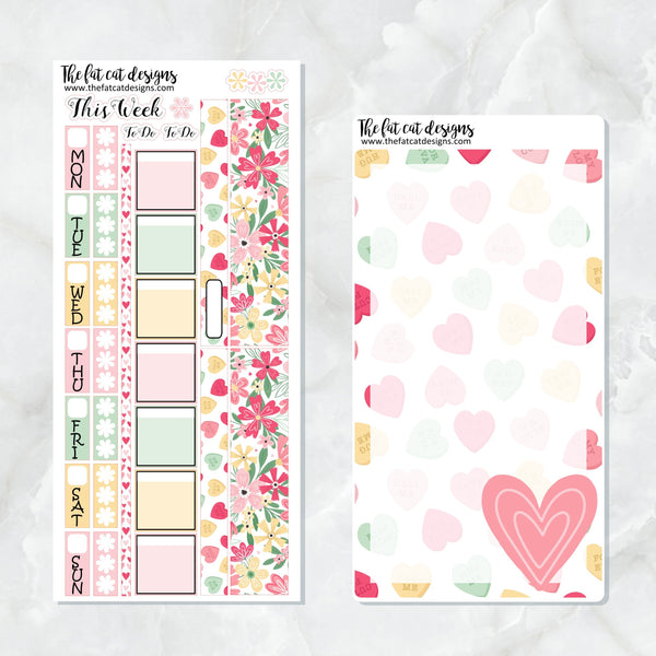 Sweet Valentine Planner Stickers for the Hobonichi Weeks