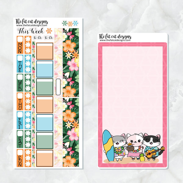 Tropical Vacation Planner Stickers for the Hobonichi Weeks