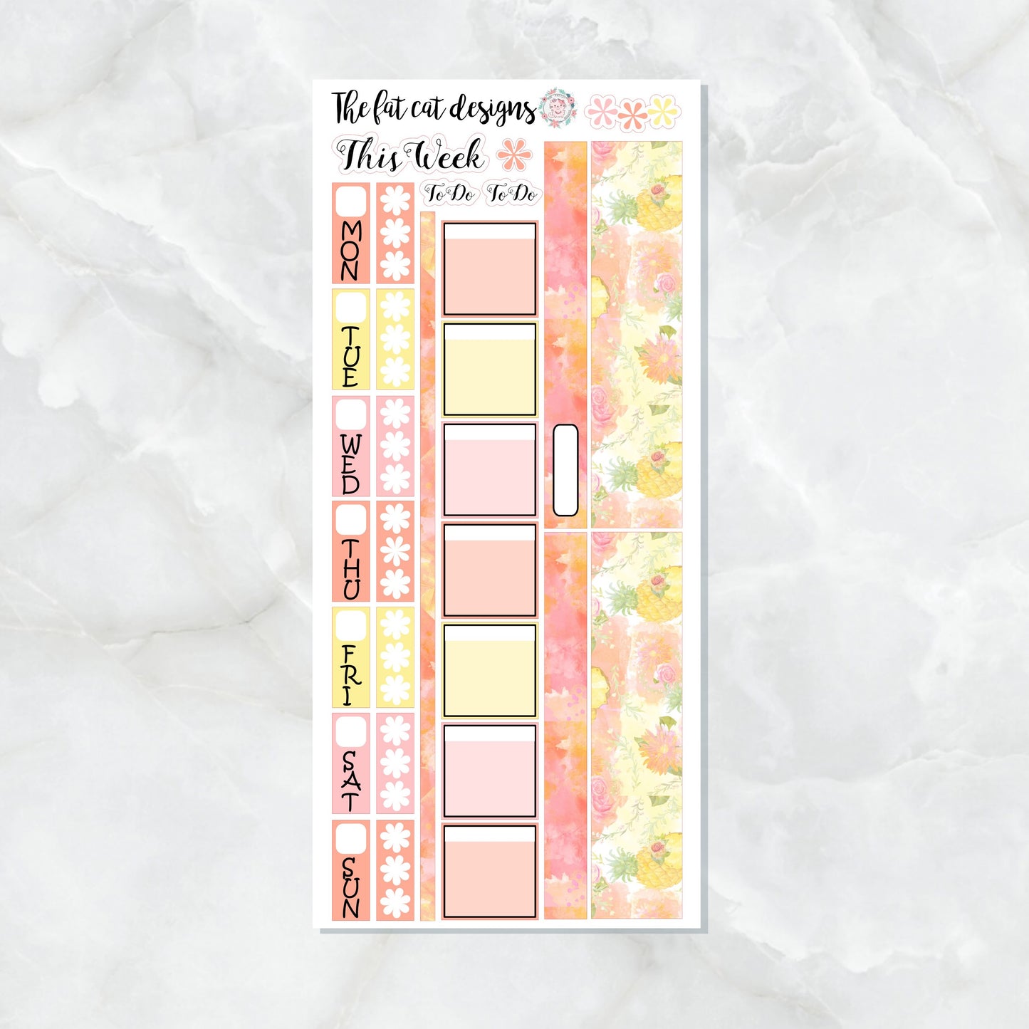 Watercolor Fruit Pineapples Planner Stickers for the Hobonichi Weeks