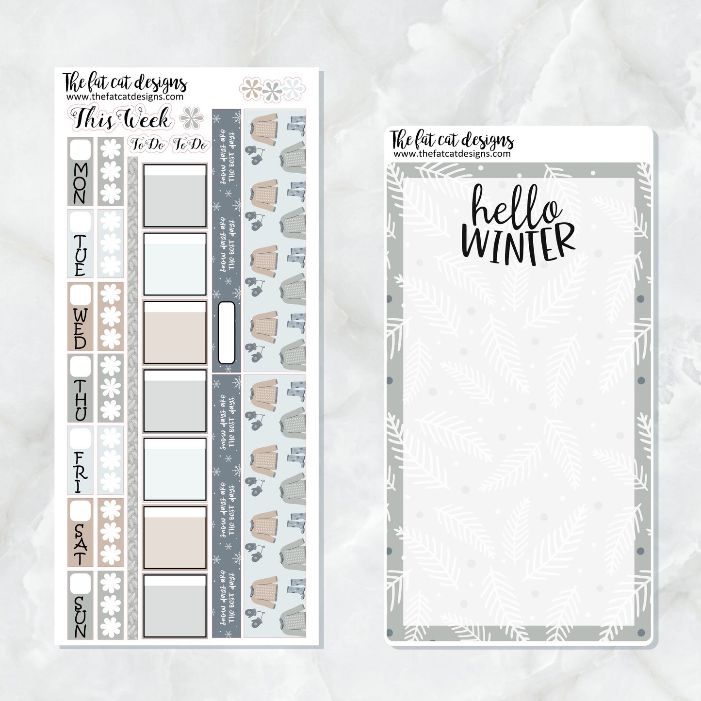 Winter Days Planner Stickers for the Hobonichi Weeks