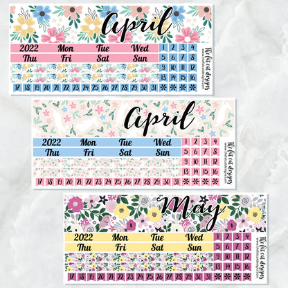 2022 Monthly Planner Stickers for the Hobonichi Cousin or A5 Day Free