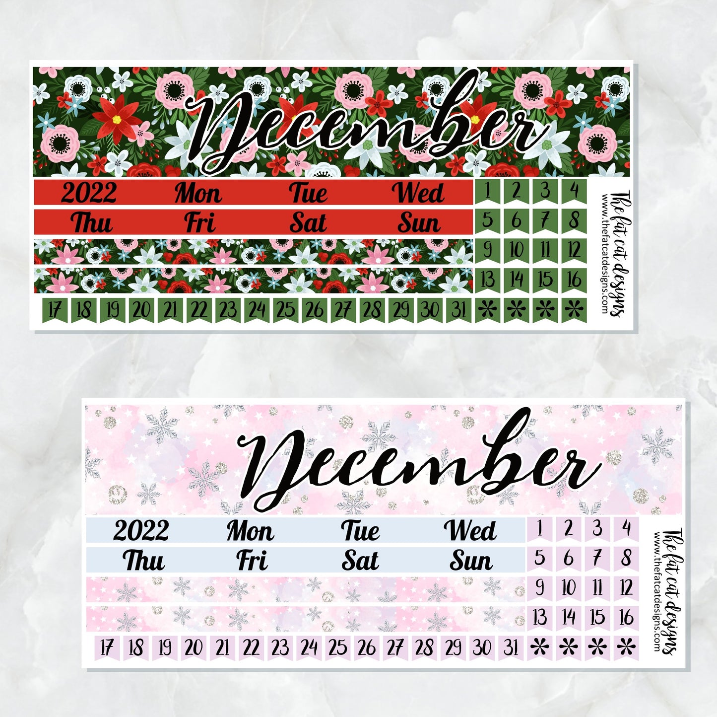 2022 Monthly Planner Stickers for the Hobonichi Cousin or A5 Day Free