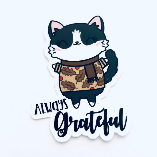 Bud Fall Sweater Waterproof Vinyl Decal Cat Die Cut Sticker for Planners Notebooks Journals Dashboards Hobonichi Weeks Covers