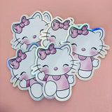 Hello Kitty Holographic Vinyl Cat Decal Die Cut Sticker