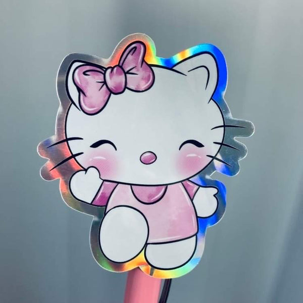 Hello Kitty Holographic Vinyl Cat Decal Die Cut Sticker