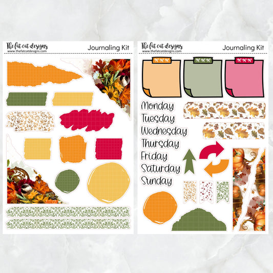 Autumn Colors Journaling Kit for Hobonichi Bullet Journals Planner Stickers